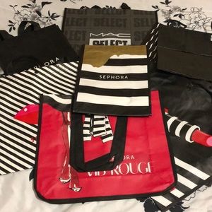 Sephora & MAC shopping totes(7 Sephora and 2 MAC)